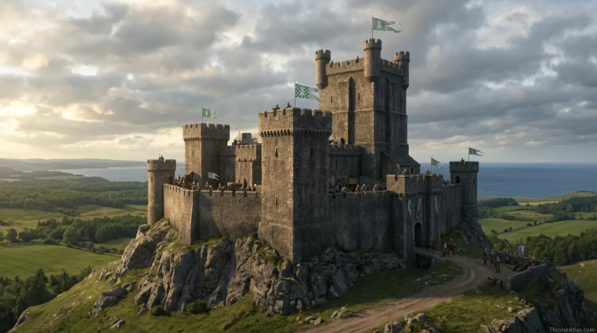 Rook&rsquo;s Rest map image showing open battlefield near castle and coast for dragon battle