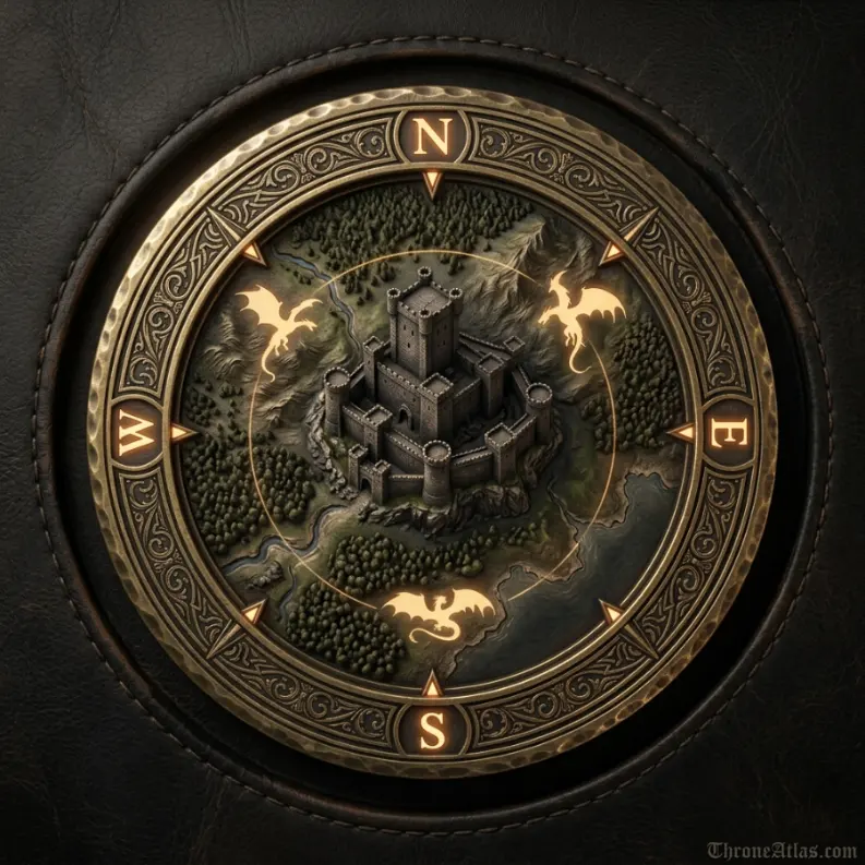Rook&rsquo;s Rest Map compass rose for ThroneAtlas map guide