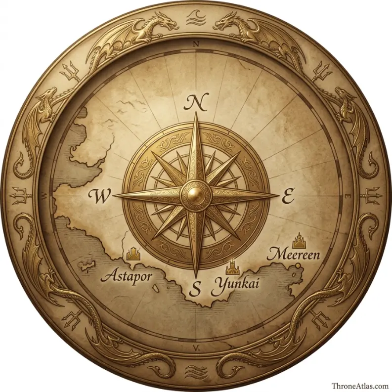 Slaver&rsquo;s Bay Map compass rose for ThroneAtlas map guide