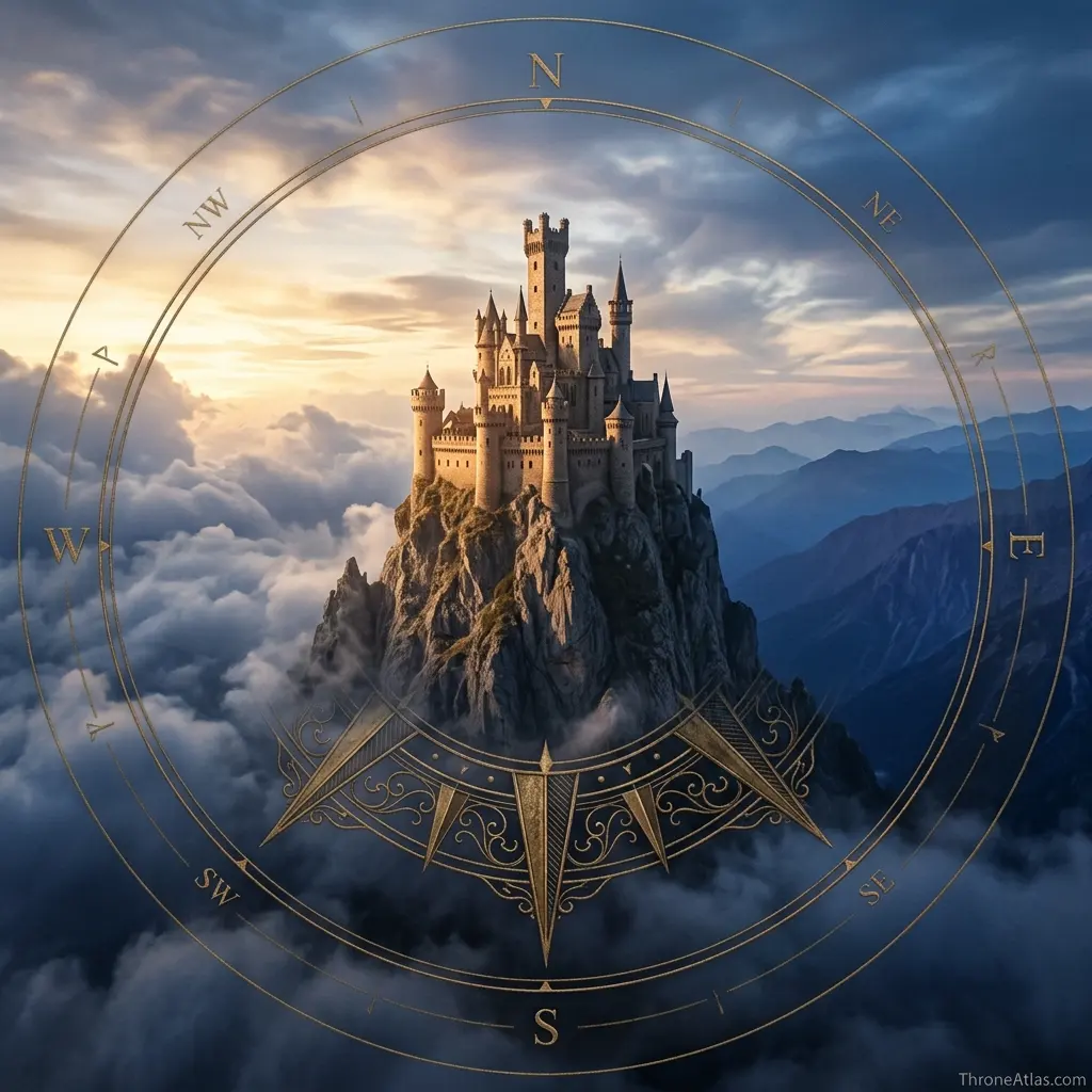 Round compass-style image for Vale of Arryn map and The Vale geography