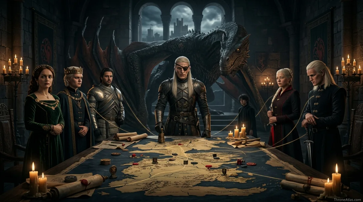 Aemond Targaryen journey map northern route and winter power connection