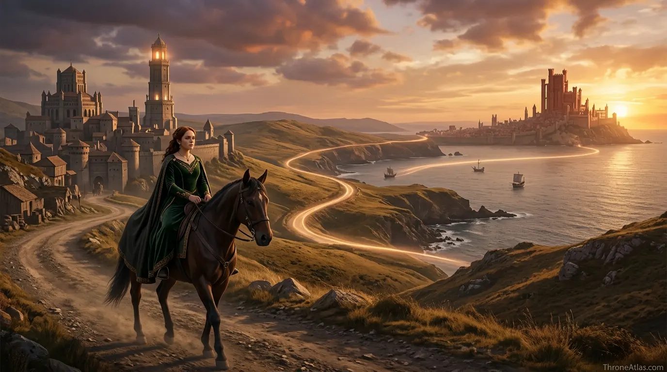 Alicent Hightower power map wide atlas route across Westeros and Essos