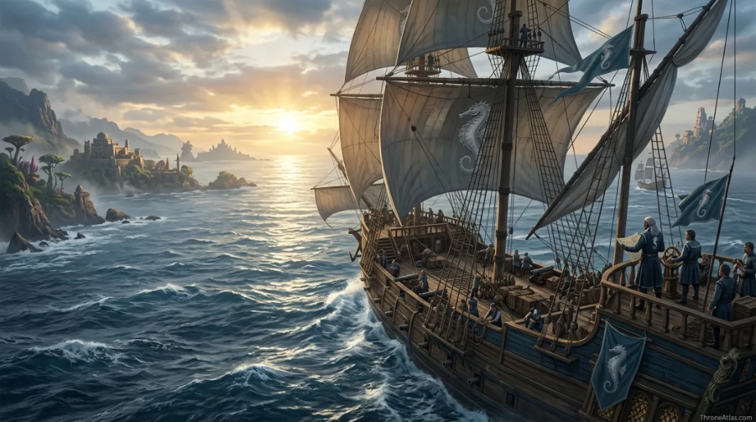 Corlys Velaryon journey map wide atlas route across Westeros and Essos