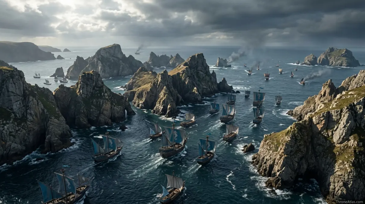 Corlys Velaryon journey map Crownlands and capital connection