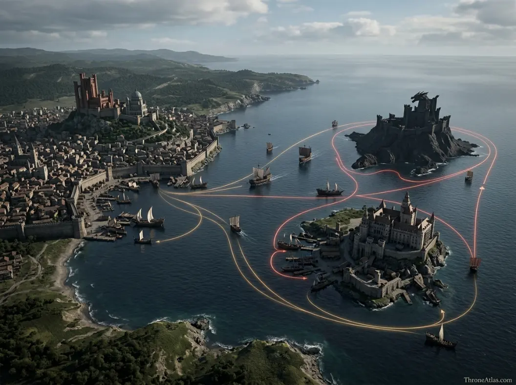 King's Landing, Dragonstone and the maritime routes that shape control of the Crownlands