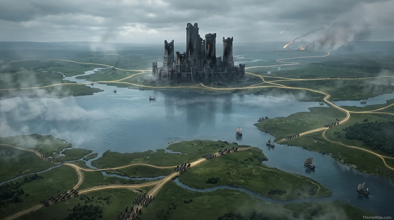 Game of Thrones Timeline Map compass rose for route orientation