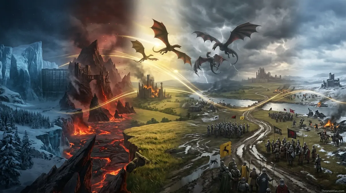 Game of Thrones Timeline Map route sequence and travel logic