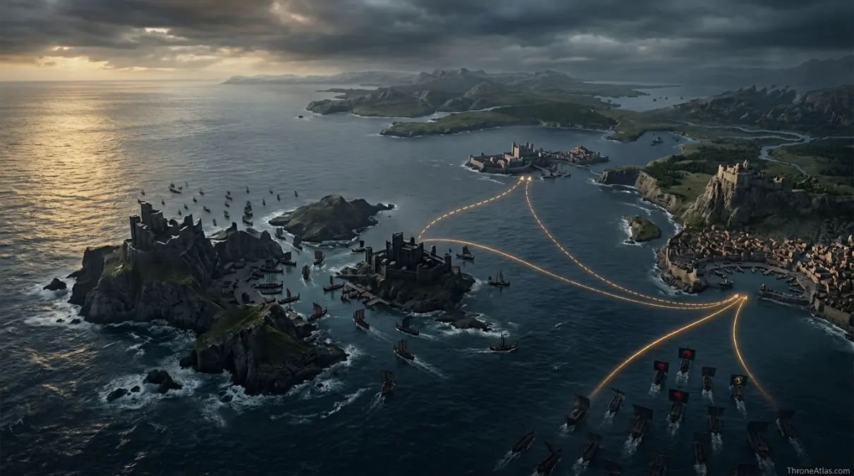 Greyjoy Rebellion map hero map view across Westeros and Essos