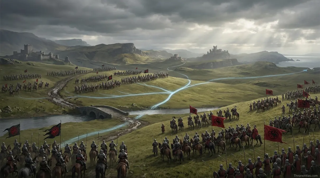 House Blackfyre map with surrounding Westeros geography and connected regions