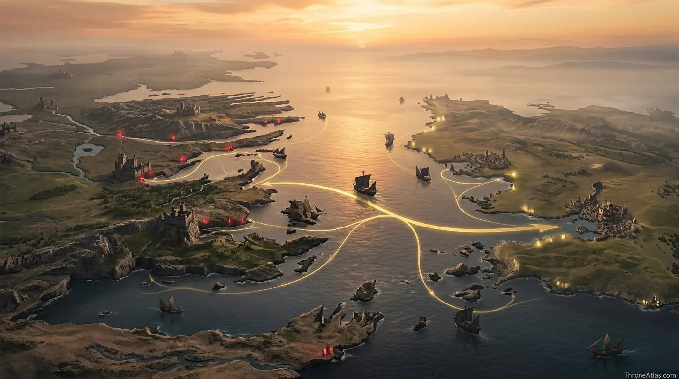 Compass and route reading for House Blackfyre map