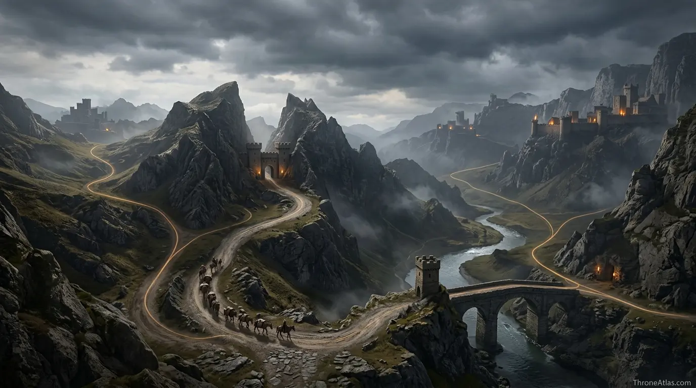 Compass and route reading for House Dondarrion map