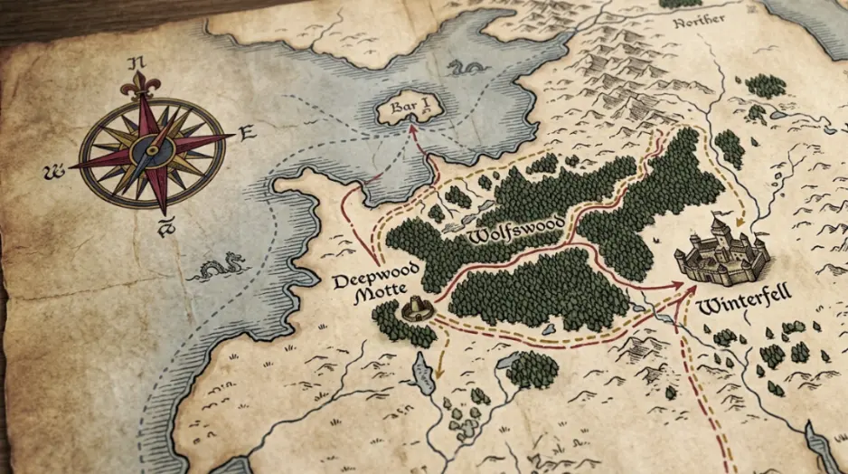 House Glover map wide geography showing The North and nearby powers