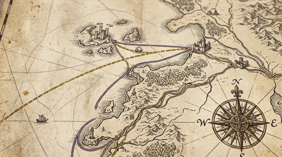 House Mallister map wide geography showing The Riverlands and nearby powers