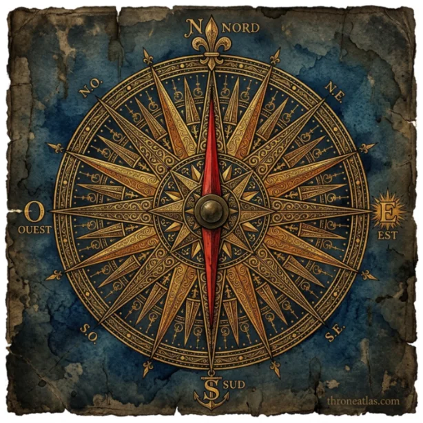 Compass rose for reading the House Redwyne map