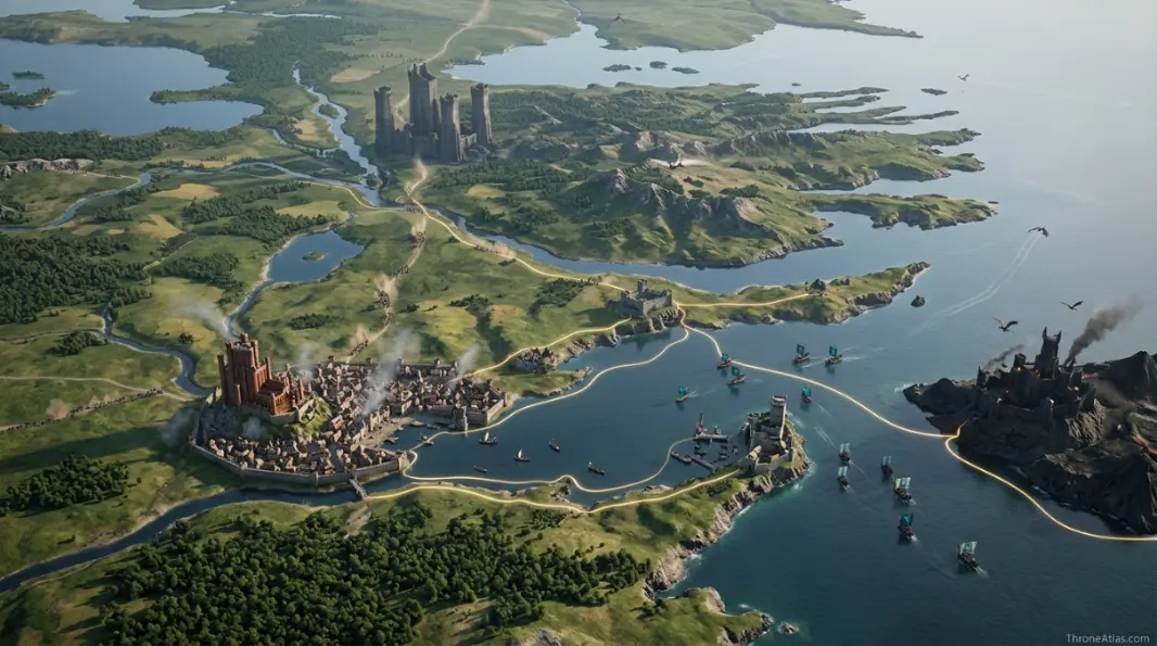 House of the Dragon Season 2 Map interactive map base with route anchors