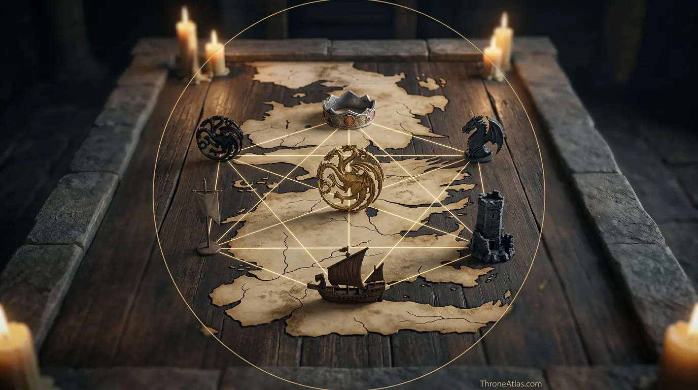 House of the Dragon Season 2 Map ThroneAtlas compass and related map network