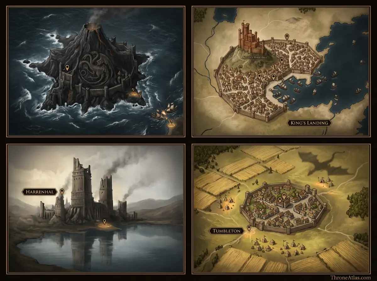 Detailed House of the Dragon Season 3 map with major battles, dragon routes and changing control across Westeros