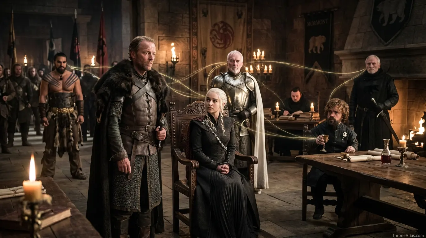 Jorah Mormont journey map Riverlands road and political crossing