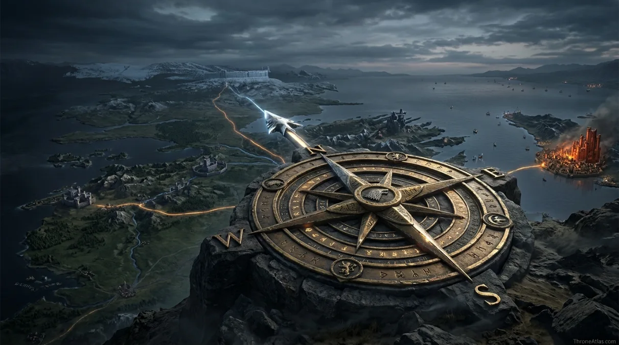 Map of Game of Thrones Season 4 complete atlas image with major locations