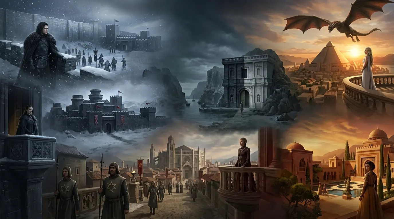 Map of Game of Thrones Season 5 route sequence and travel logic