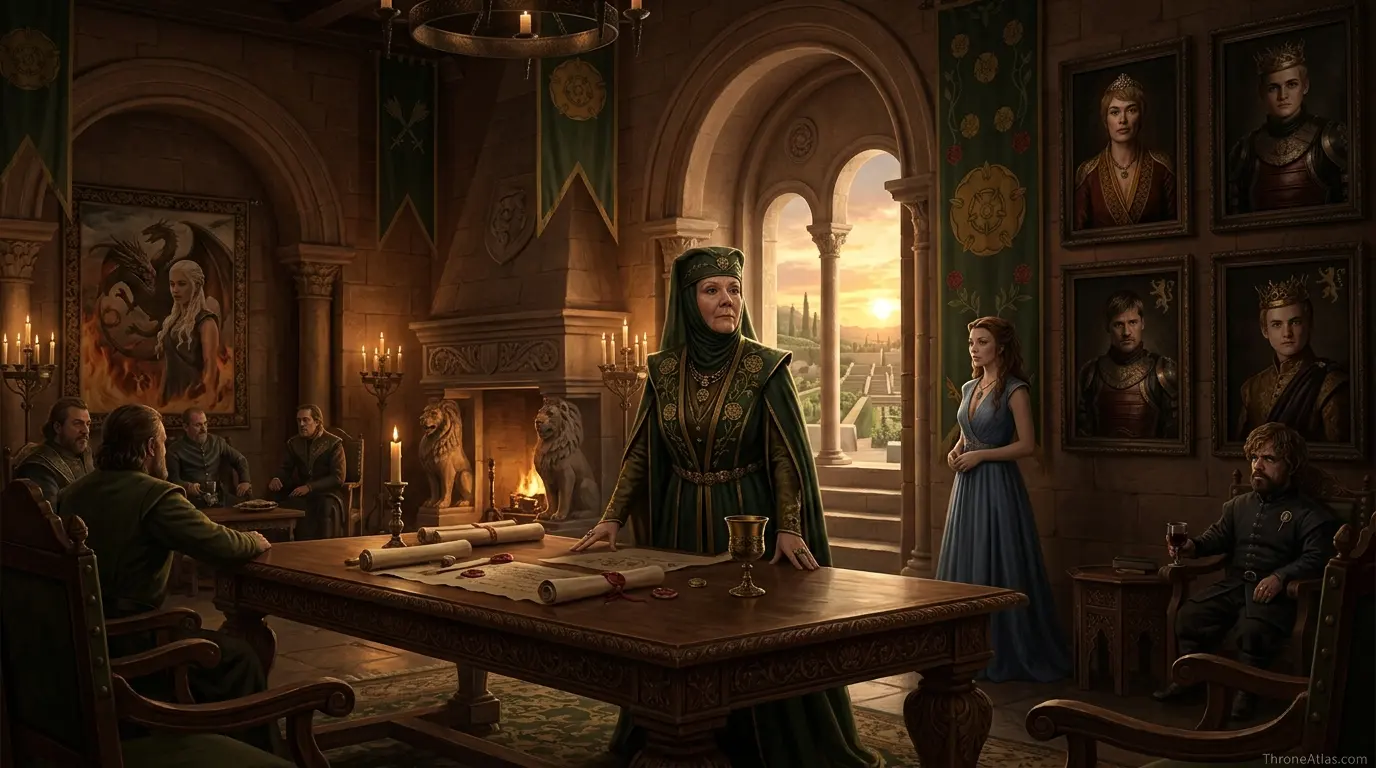 Olenna Tyrell influence map northern route and winter power connection