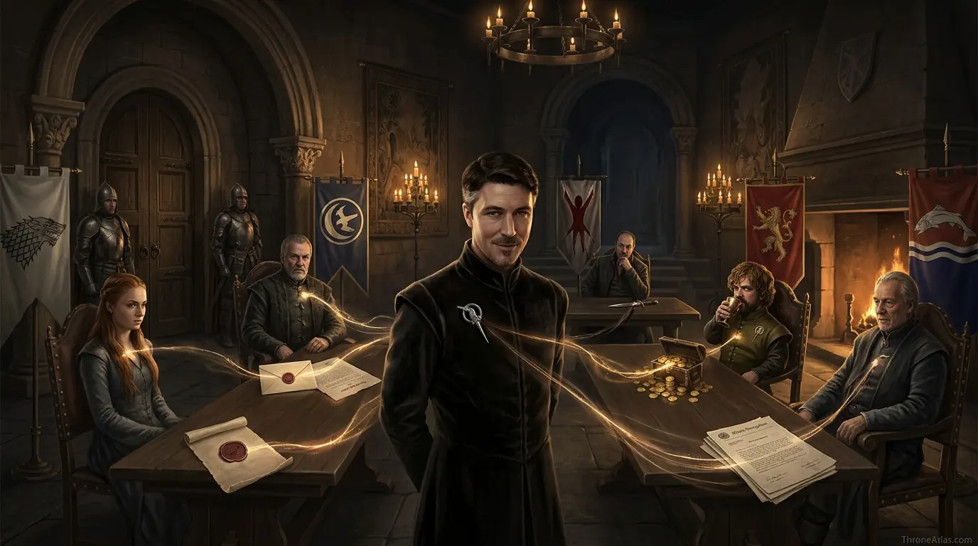 Petyr Baelish power map northern route and winter power connection