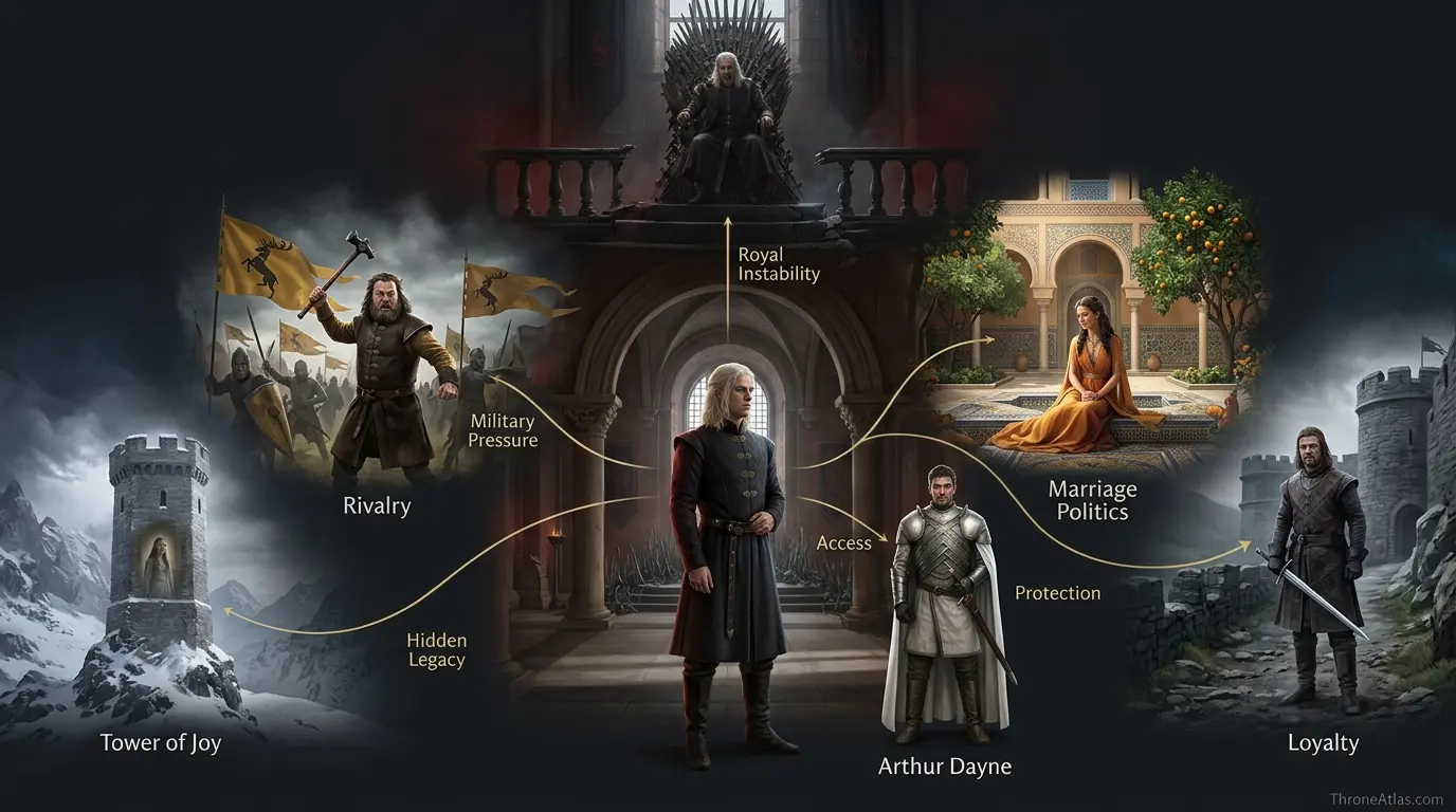 Rhaegar Targaryen locations map Riverlands road and political crossing