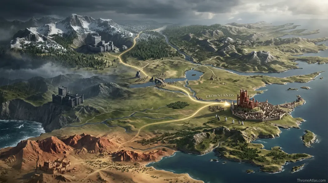 Rhaegar Targaryen locations map ThroneAtlas route seal and related map network