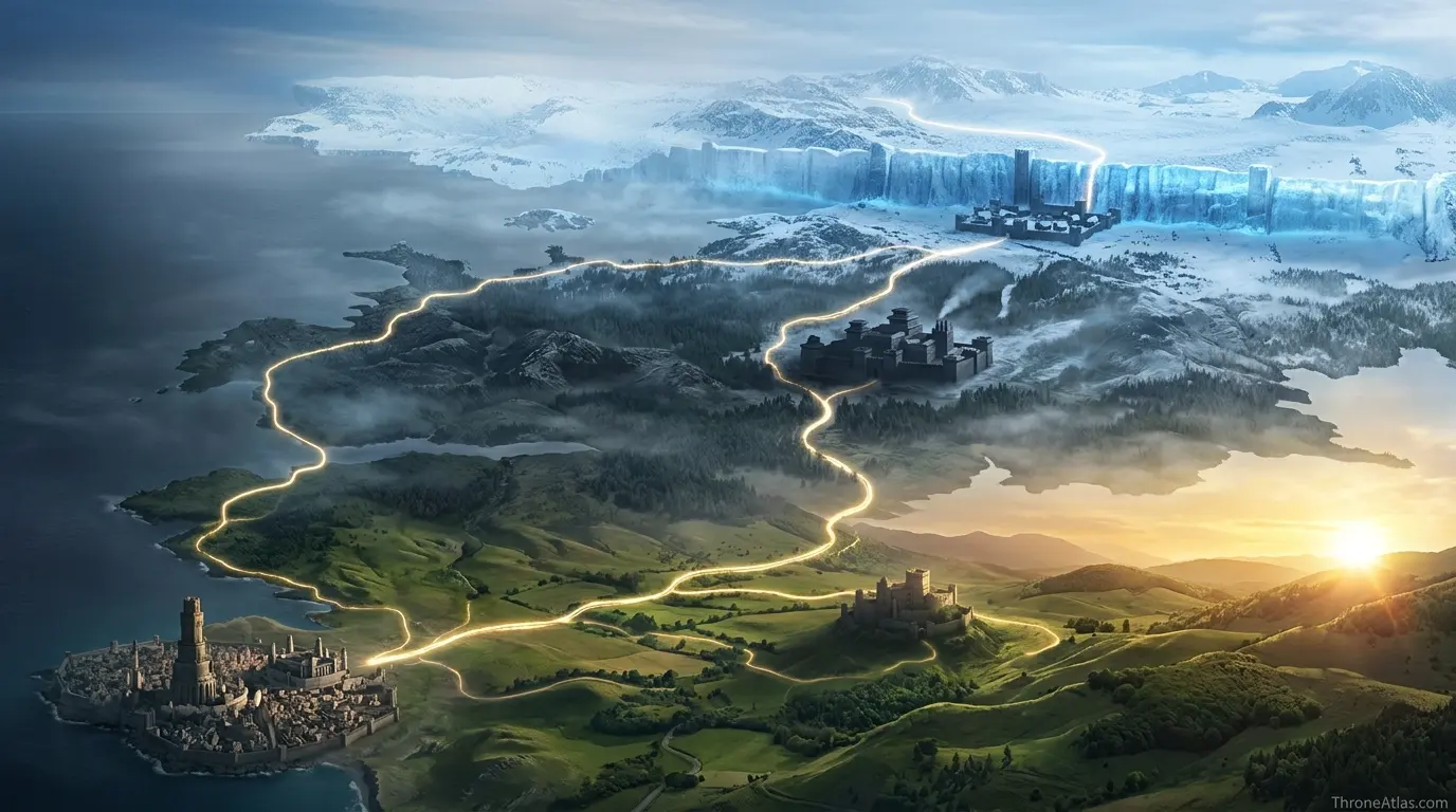 Samwell Tarly journey map route map overview
