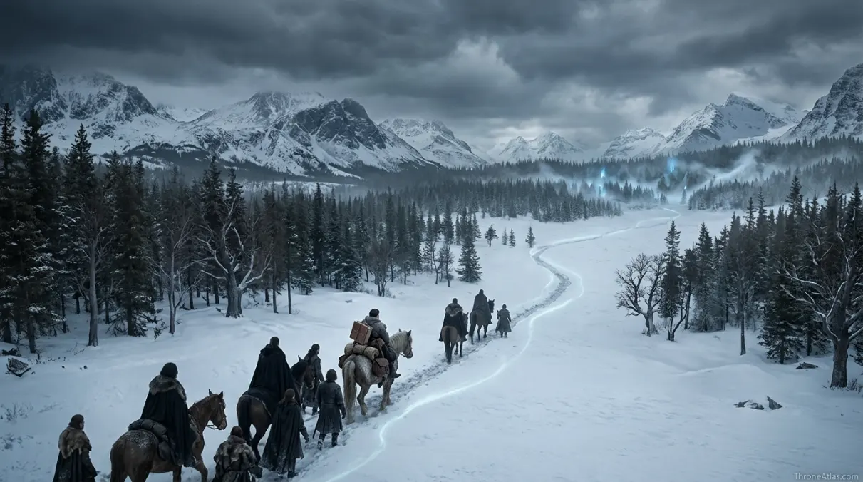 Samwell Tarly journey map northern route and winter power connection