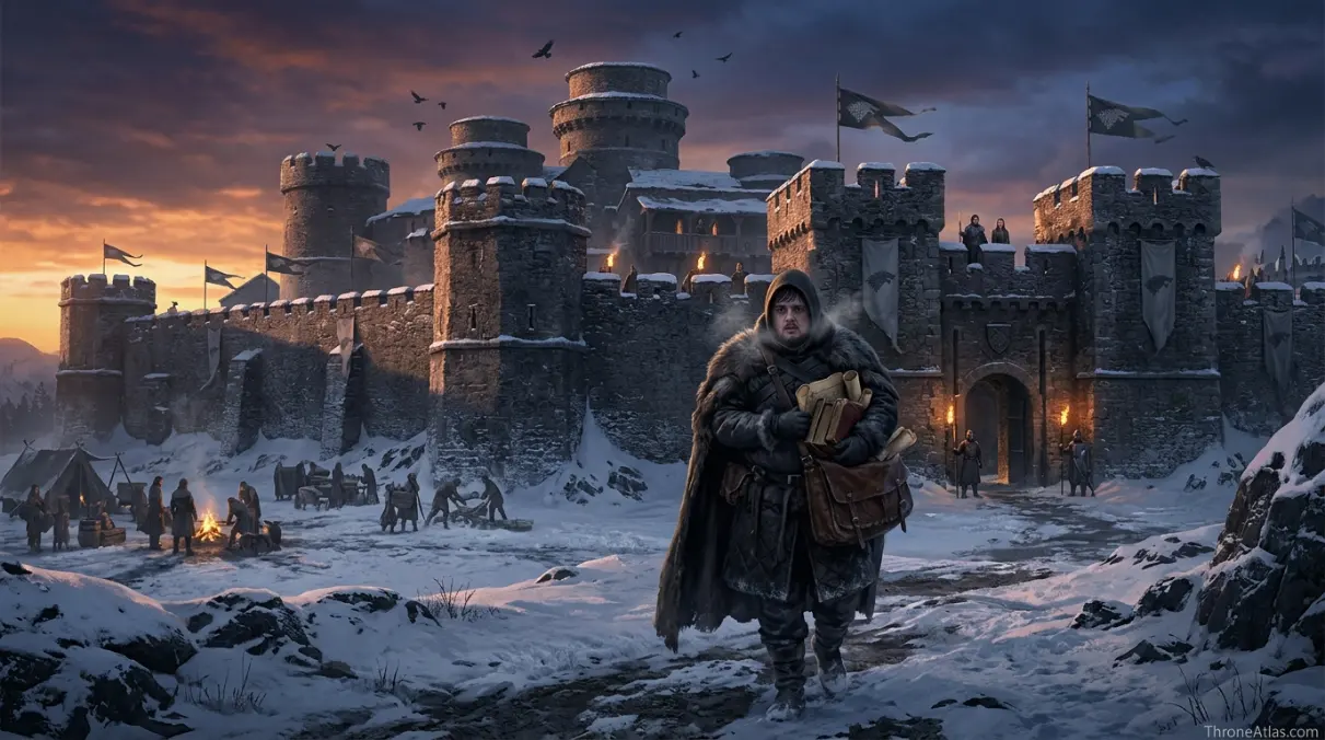 Samwell Tarly journey map ThroneAtlas route seal and related map network