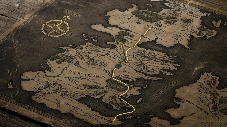 Seven Kingdoms Map compass rose for route orientation