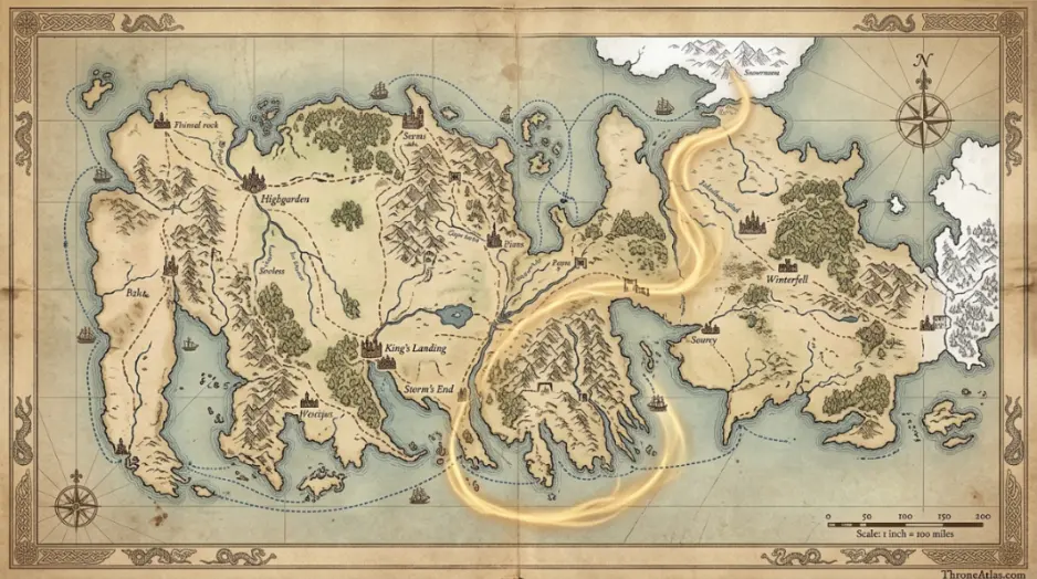 Seven Kingdoms Map ThroneAtlas compass and related map network