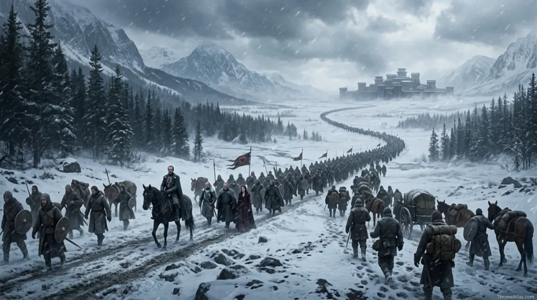 Stannis Baratheon journey map northern route and winter power connection