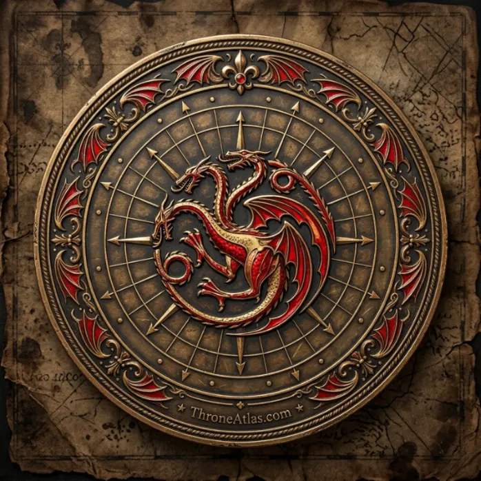 Targaryen Dragon Rider Map compass rose orientation