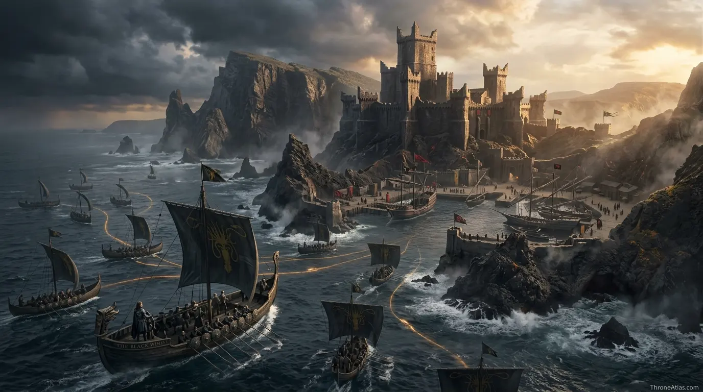 Yara Greyjoy journey map Crownlands and capital connection