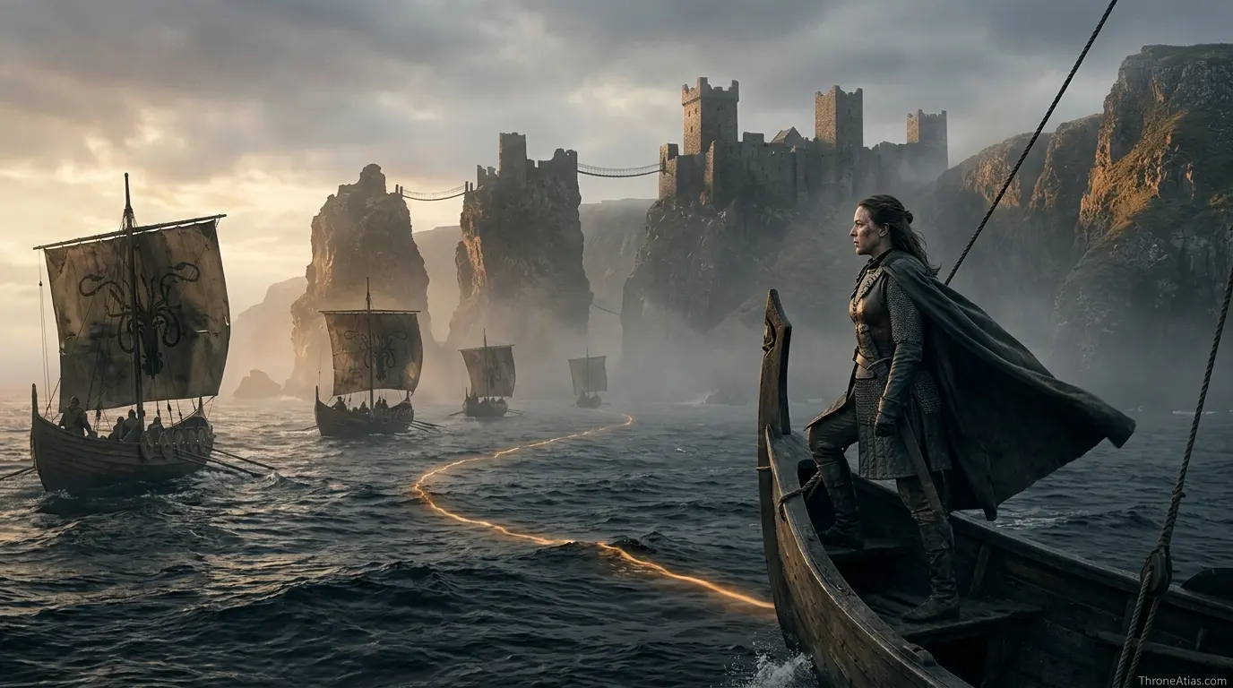Yara Greyjoy journey map northern route and winter power connection