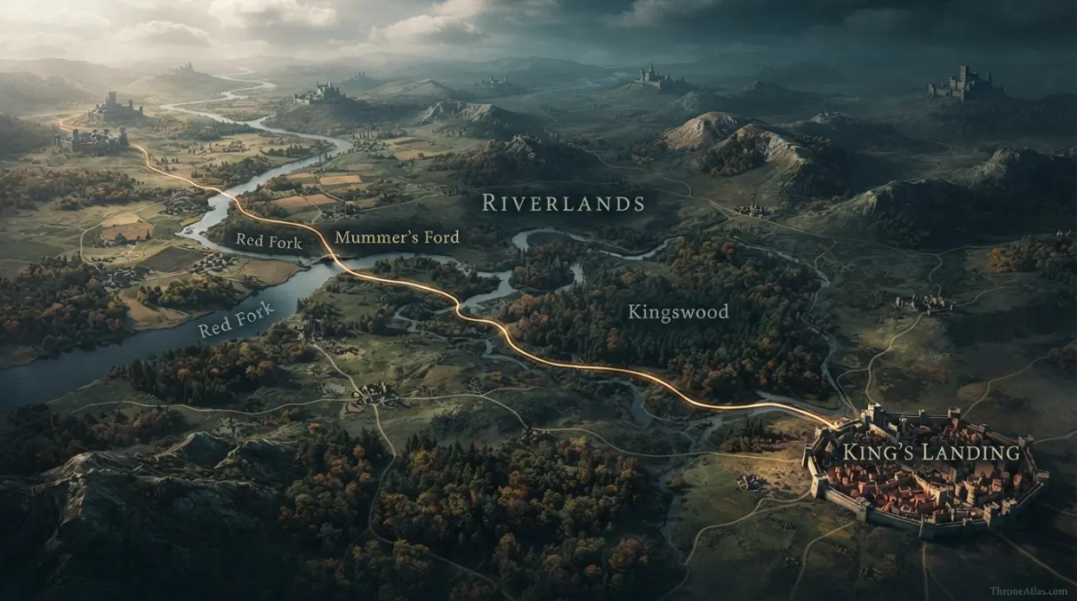 Beric Dondarrion Journey Map overview showing major locations and route geography