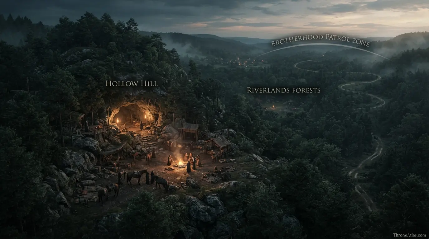 Beric Dondarrion Journey Map contextual geography showing neighboring regions roads waterways and story connections