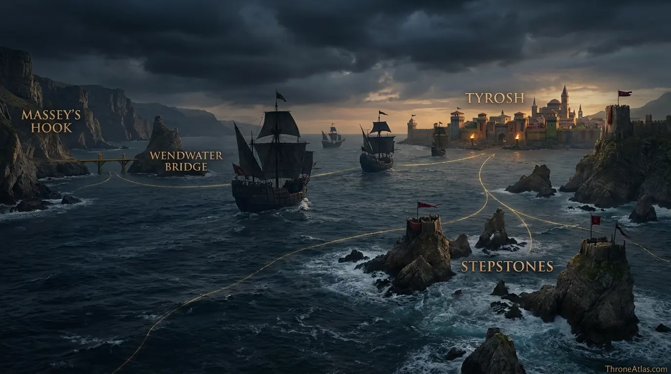 blackfyre rebellions map locations, landmarks and geographic context