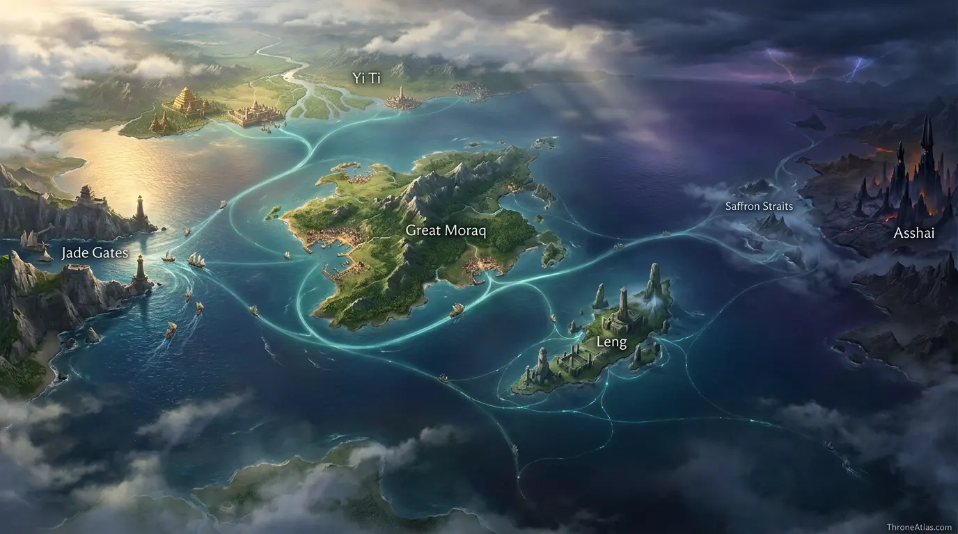 Jade Sea Map contextual geography showing surrounding regions routes and landmarks