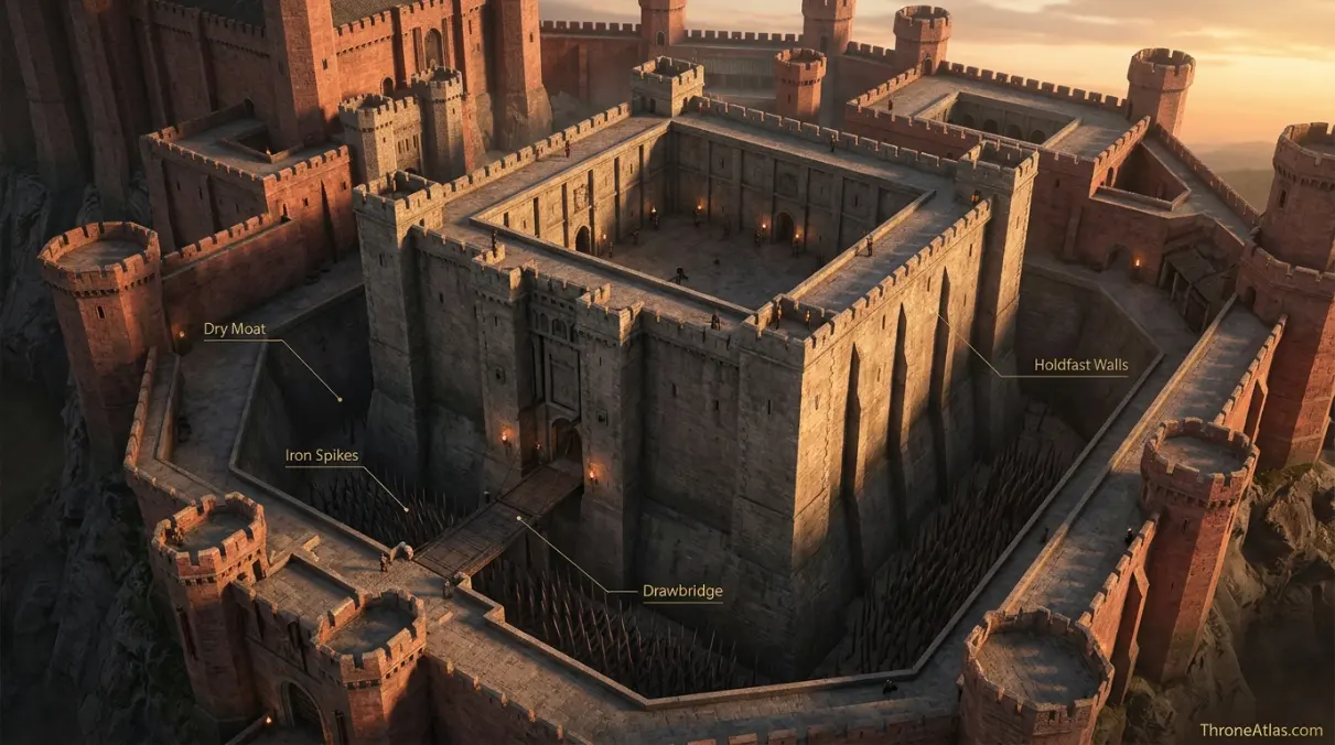 Maegor&rsquo;s Holdfast map hero showing the fortified castle-within-a-castle inside the Red Keep in King&rsquo;s Landing