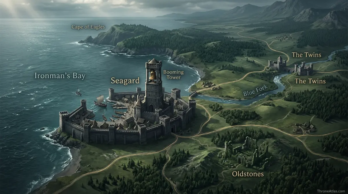 Seagard Map overview with major landmarks and surrounding geography