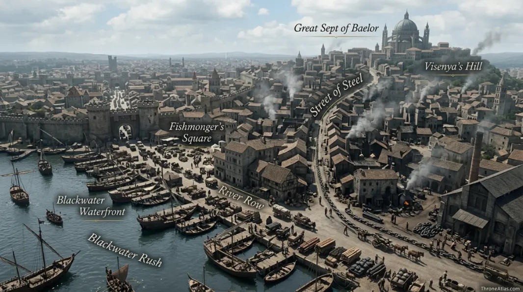 Street of Steel Map contextual view showing surrounding roads coasts terrain and neighboring locations