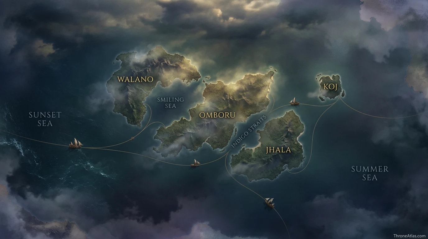 Summer Isles Map contextual geography showing surrounding regions routes and landmarks