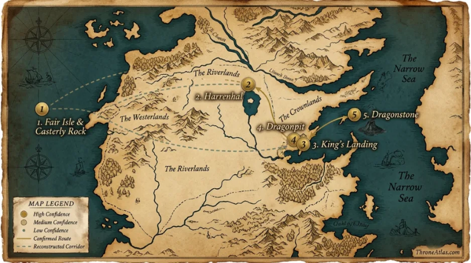 Dreamfyre Locations Map overview showing major locations and surrounding geography