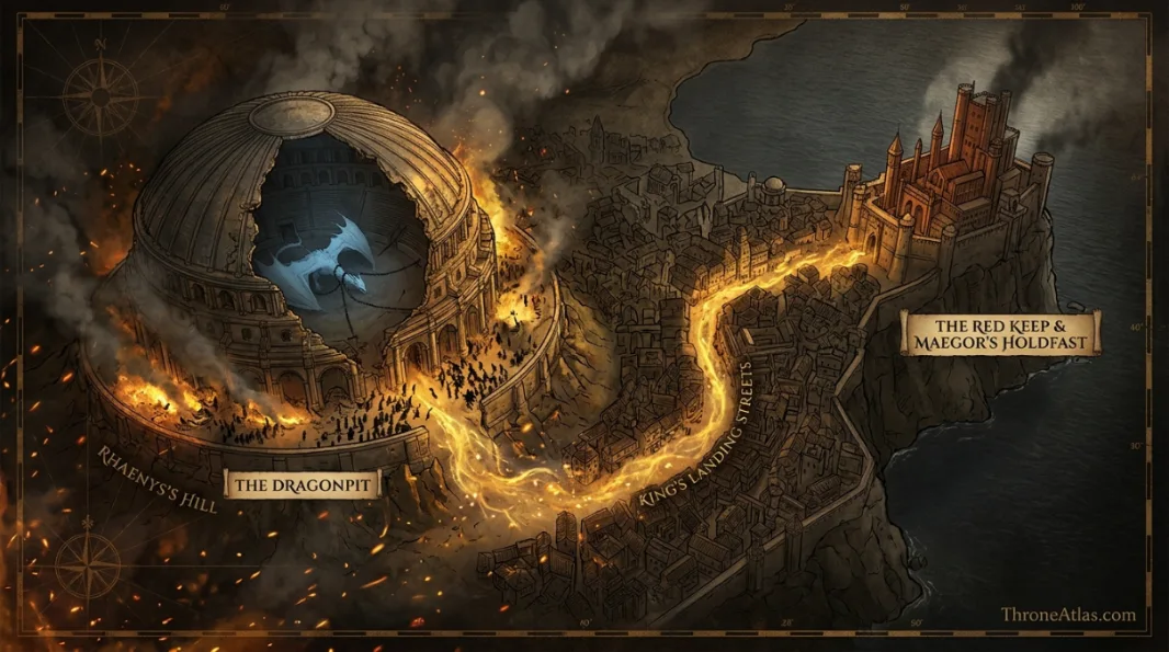 Dreamfyre Locations Map contextual geography showing surrounding regions routes terrain and related landmarks