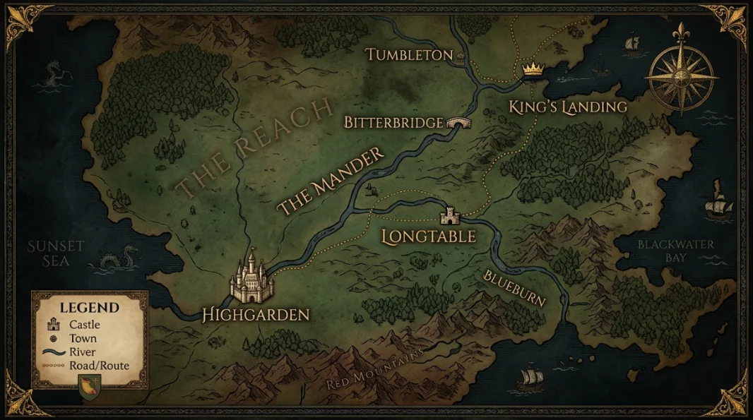 Detailed House Merryweather map with labeled locations route phases and strategic geography