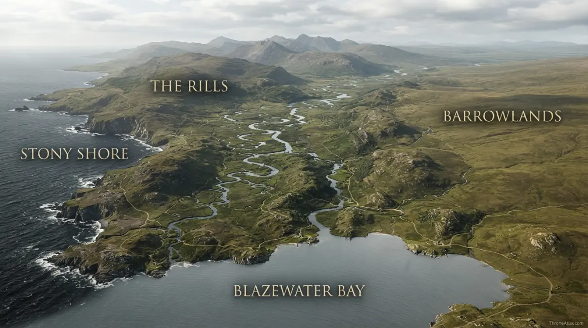 House Ryswell Map overview showing major locations and route geography