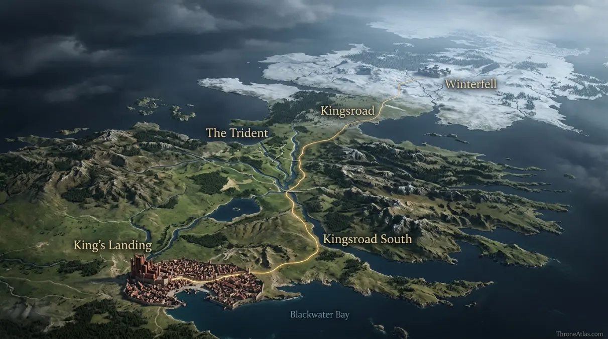 Joffrey Baratheon Locations Map overview showing major locations and route geography